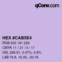Color code: HEX #CAB5E4 | qconv.com