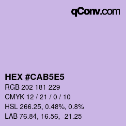 カラーコード: HEX #CAB5E5 | qconv.com