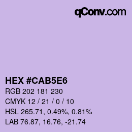 カラーコード: HEX #CAB5E6 | qconv.com
