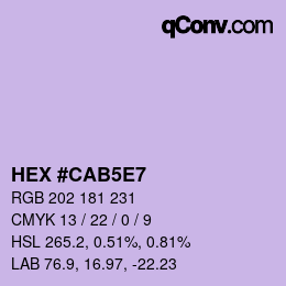 カラーコード: HEX #CAB5E7 | qconv.com