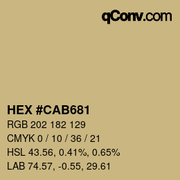 カラーコード: HEX #CAB681 | qconv.com