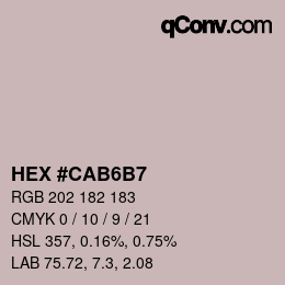 Color code: HEX #CAB6B7 | qconv.com