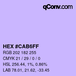 Farbcode: HEX #CAB6FF | qconv.com