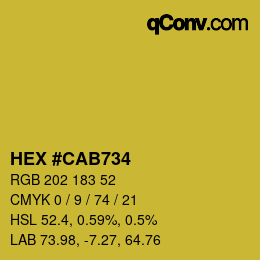 Color code: HEX #CAB734 | qconv.com