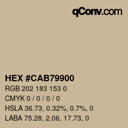 Color code: HEX #CAB79900 | qconv.com