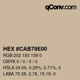 Código de color: HEX #CAB79E00 | qconv.com