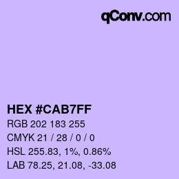 Color code: HEX #CAB7FF | qconv.com