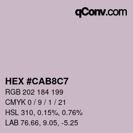 Color code: HEX #CAB8C7 | qconv.com