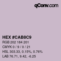 Color code: HEX #CAB8C9 | qconv.com