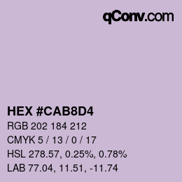 Color code: HEX #CAB8D4 | qconv.com
