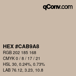 Color code: HEX #CAB9A8 | qconv.com