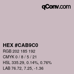 Color code: HEX #CAB9C0 | qconv.com