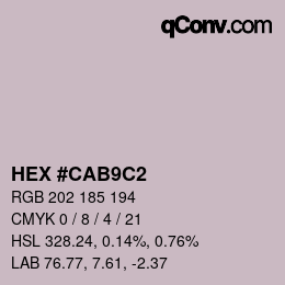 Color code: HEX #CAB9C2 | qconv.com