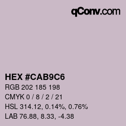 Color code: HEX #CAB9C6 | qconv.com