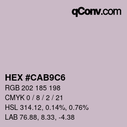 Color code: HEX #CAB9C6 | qconv.com