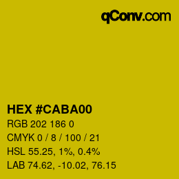 Código de color: HEX #CABA00 | qconv.com