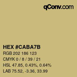 カラーコード: HEX #CABA7B | qconv.com