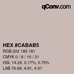 Color code: HEX #CABAB5 | qconv.com