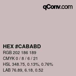 Farbcode: HEX #CABABD | qconv.com