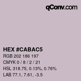 Color code: HEX #CABAC5 | qconv.com