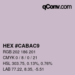 颜色代码: HEX #CABAC9 | qconv.com