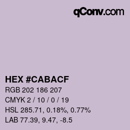颜色代码: HEX #CABACF | qconv.com
