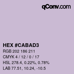 Farbcode: HEX #CABAD3 | qconv.com
