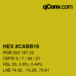 Color code: HEX #CABB16 | qconv.com