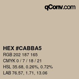 Código de color: HEX #CABBA5 | qconv.com