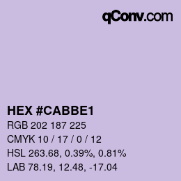 Color code: HEX #CABBE1 | qconv.com