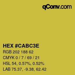 カラーコード: HEX #CABC3E | qconv.com