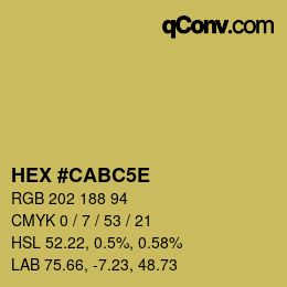 Color code: HEX #CABC5E | qconv.com