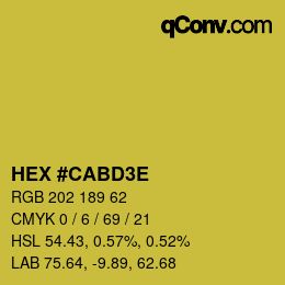 Color code: HEX #CABD3E | qconv.com
