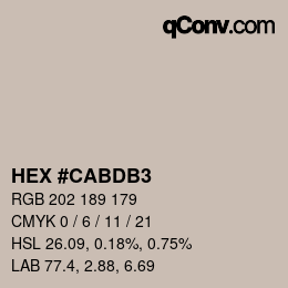 カラーコード: HEX #CABDB3 | qconv.com