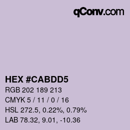 カラーコード: HEX #CABDD5 | qconv.com