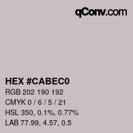 Color code: HEX #CABEC0 | qconv.com