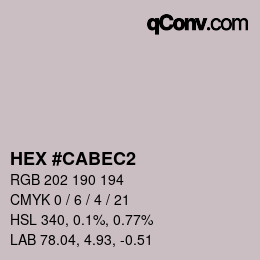 カラーコード: HEX #CABEC2 | qconv.com