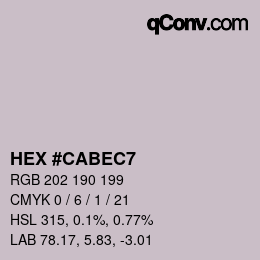 Color code: HEX #CABEC7 | qconv.com