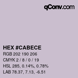 Farbcode: HEX #CABECE | qconv.com