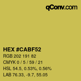 Color code: HEX #CABF52 | qconv.com