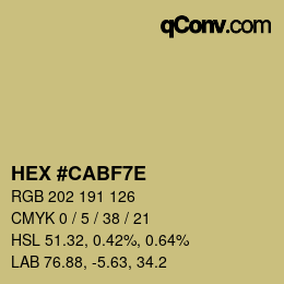 Color code: HEX #CABF7E | qconv.com