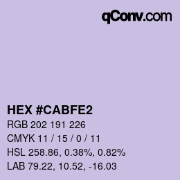 カラーコード: HEX #CABFE2 | qconv.com