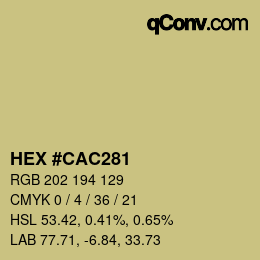 Color code: HEX #CAC281 | qconv.com