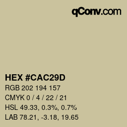 Farbcode: HEX #CAC29D | qconv.com