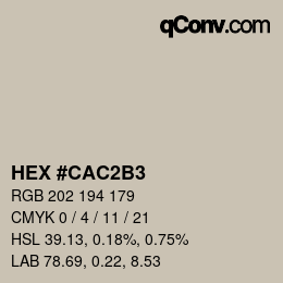 Color code: HEX #CAC2B3 | qconv.com