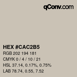 Color code: HEX #CAC2B5 | qconv.com
