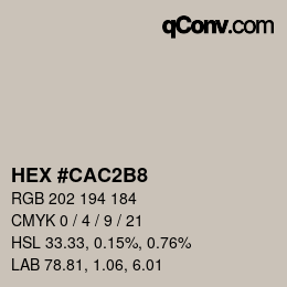 Color code: HEX #CAC2B8 | qconv.com