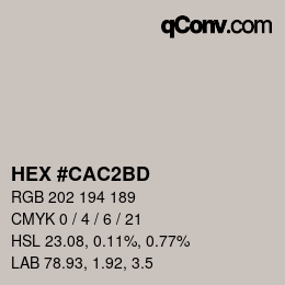 Farbcode: HEX #CAC2BD | qconv.com