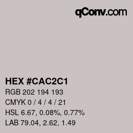 Color code: HEX #CAC2C1 | qconv.com