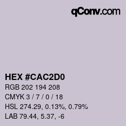 カラーコード: HEX #CAC2D0 | qconv.com